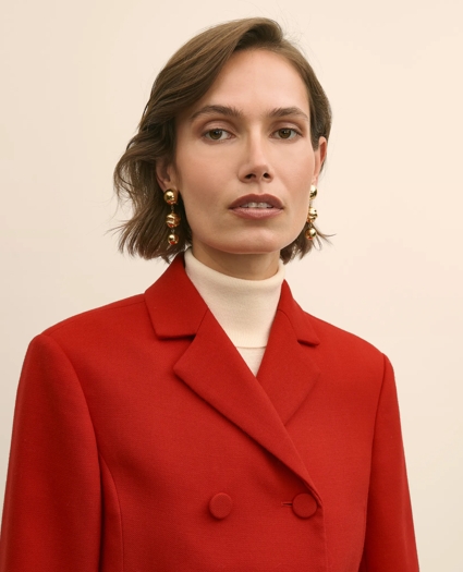 Wool Blend Cropped Double-Breasted Jacket, image 3
