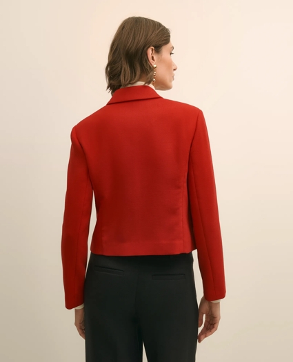 Wool Blend Cropped Double-Breasted Jacket, image 4