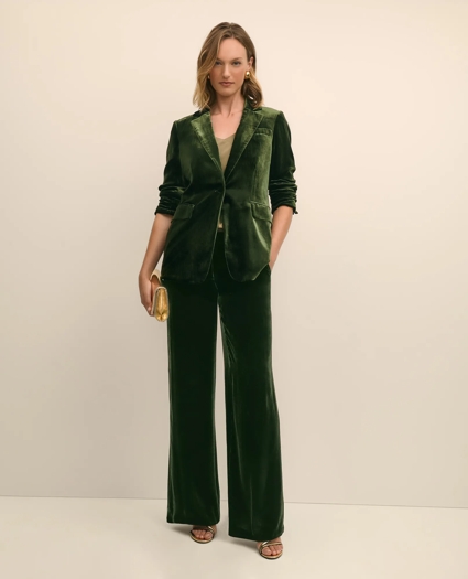 Silk-Blend One-Button Velvet Jacket, image 2