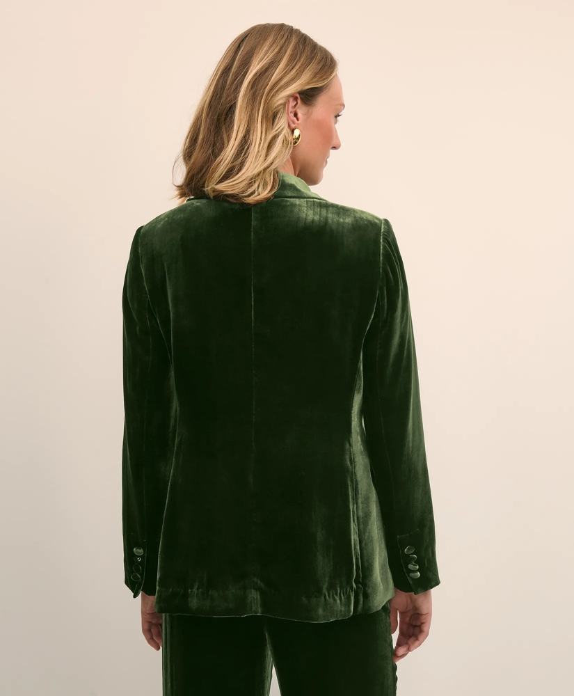 Silk-Blend One-Button Velvet Jacket, image 5