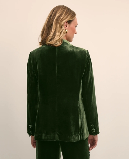 Silk-Blend One-Button Velvet Jacket, image 5