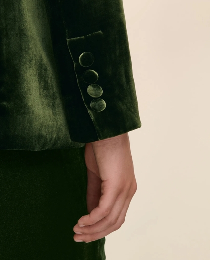 Silk-Blend One-Button Velvet Jacket, image 6