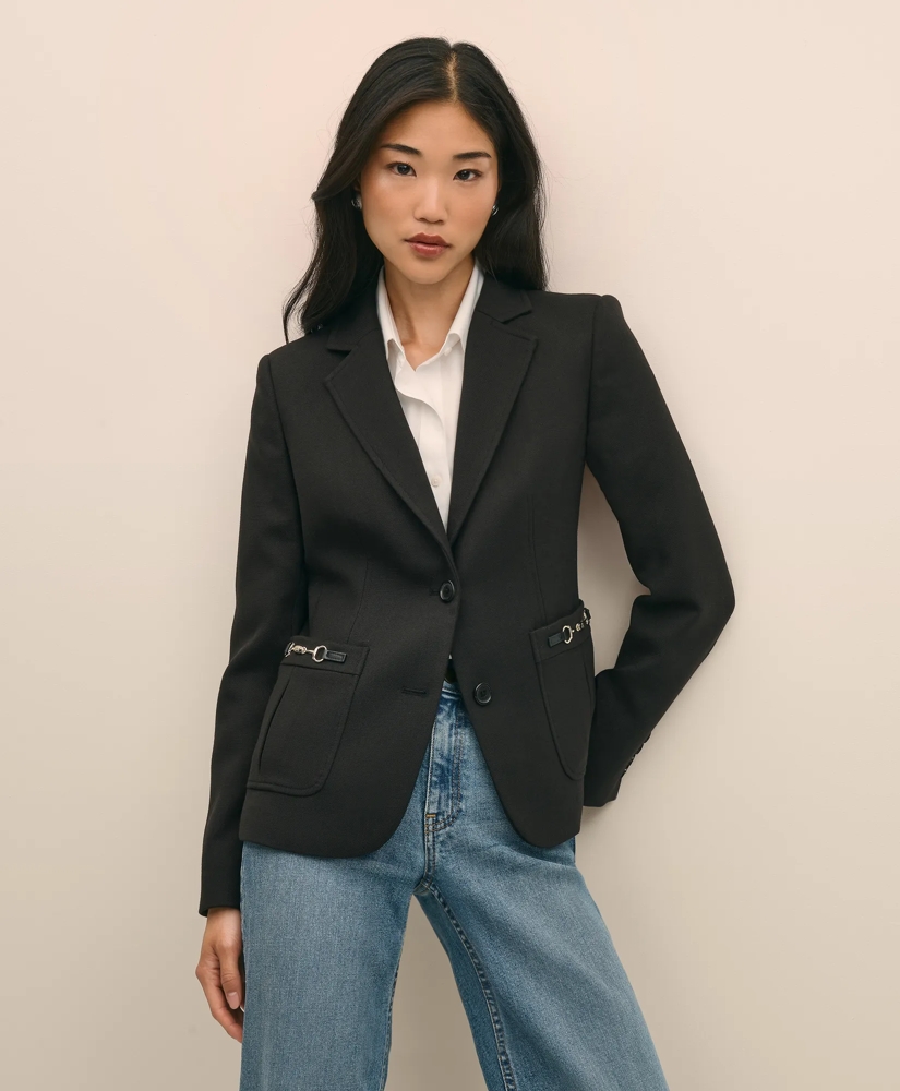 Wool-Blend Horsebit Detail  Jacket