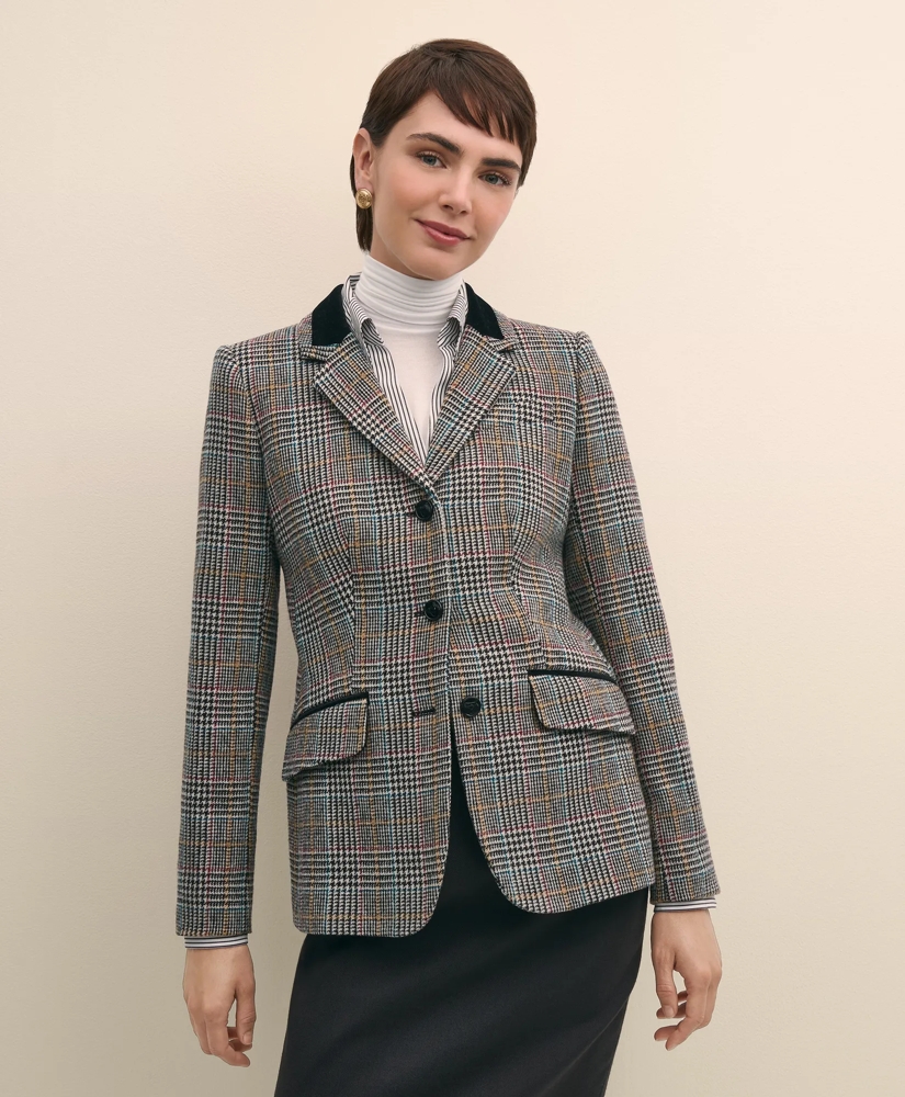 Plaid Shetland Wool Riding Jacket