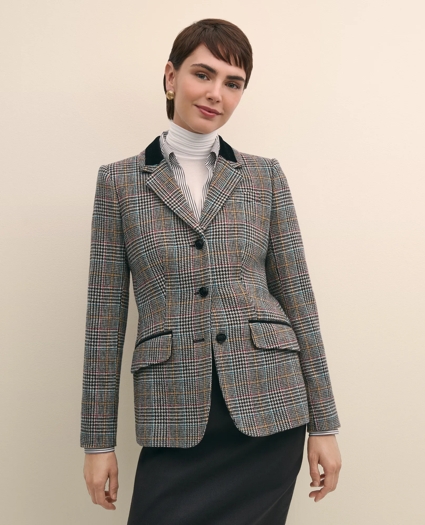 Plaid Shetland Wool Riding Jacket, image 1