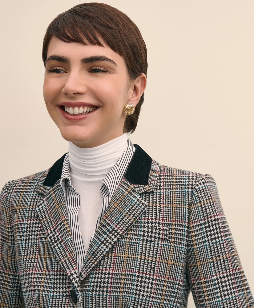 Plaid Shetland Wool Riding Jacket, image 3