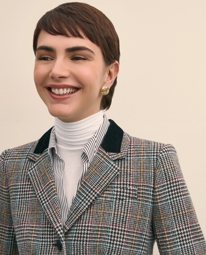 Plaid Shetland Wool Riding Jacket, image 3
