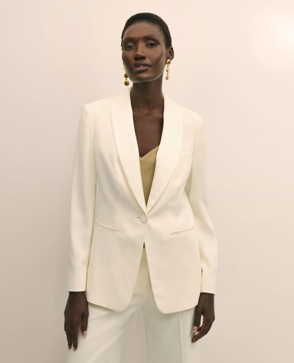 Crepe Shawl-Collar Dinner Jacket, image 1