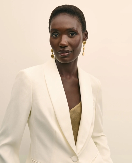 Crepe Shawl-Collar Dinner Jacket, image 3
