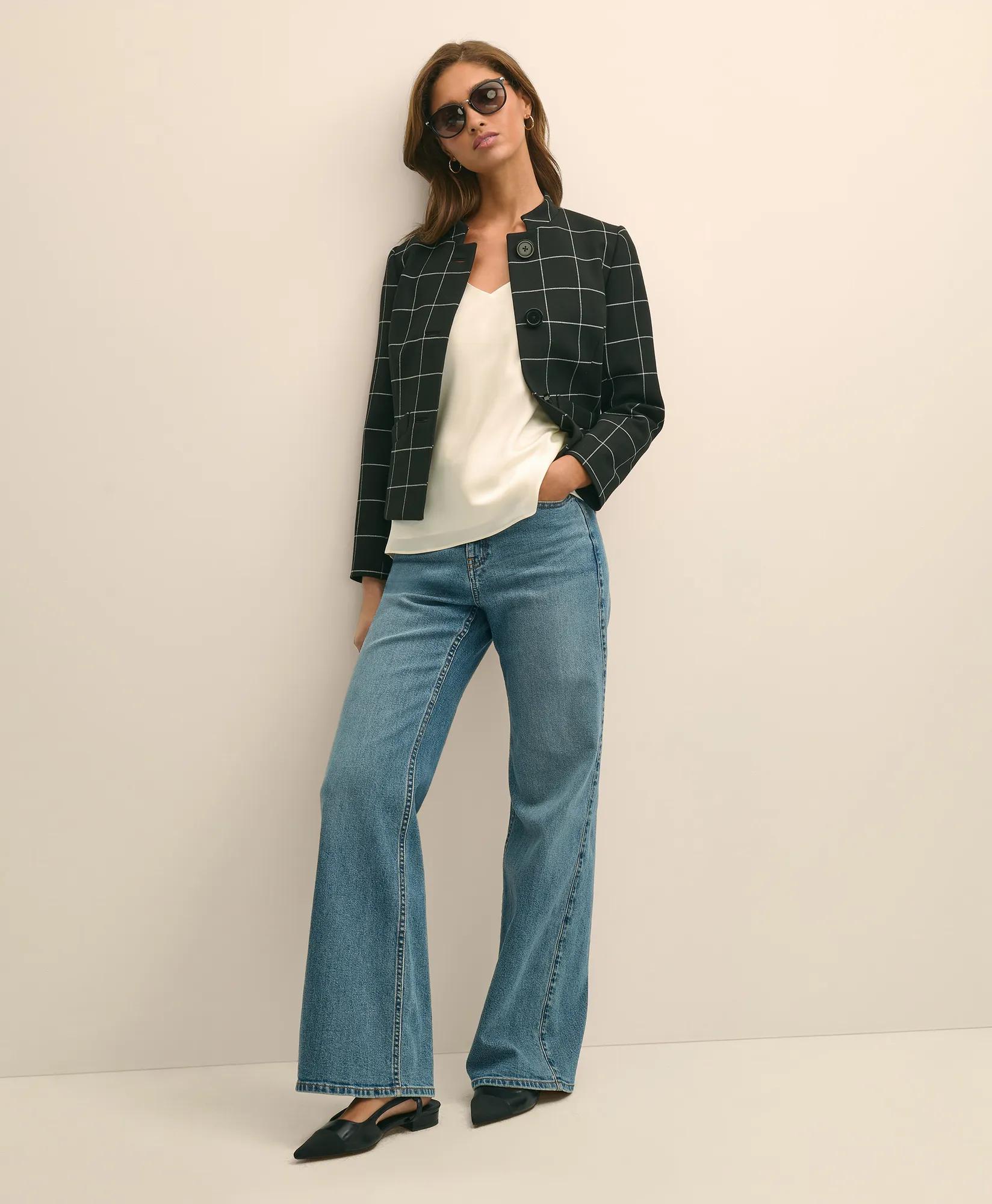 Cropped Windowpane Jacket secondary