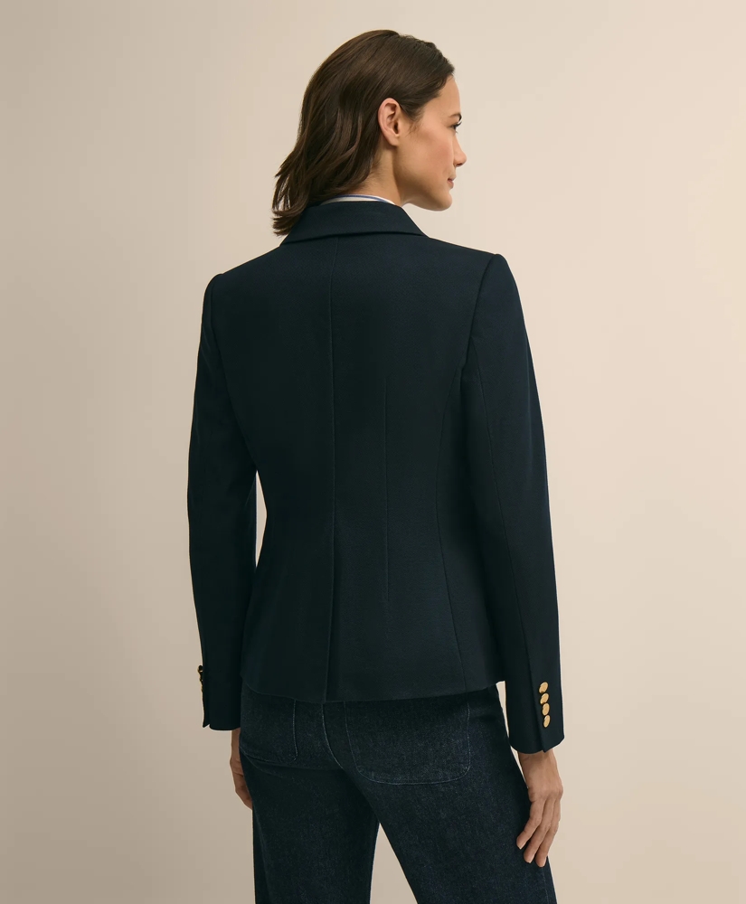 Cotton Knit Double-Breasted Blazer, image 5