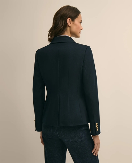 Cotton Knit Double-Breasted Blazer, image 5