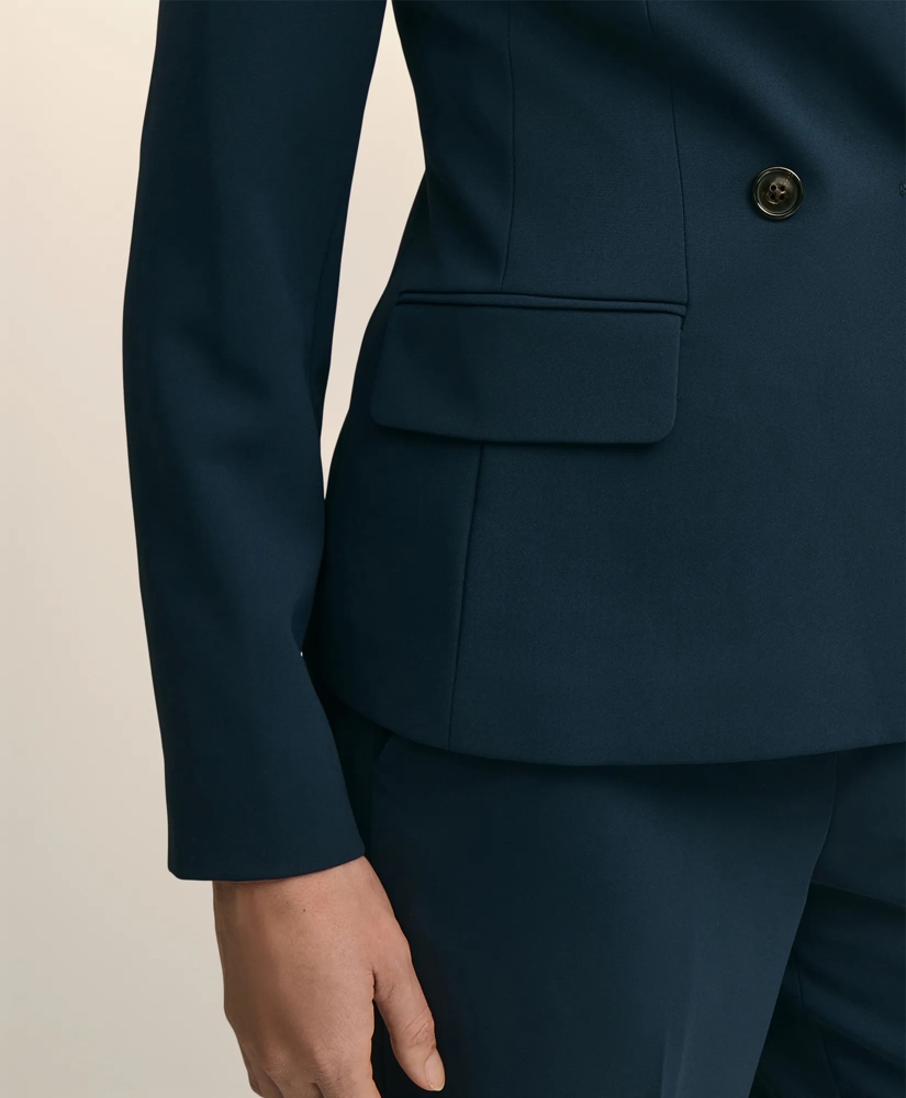 Crepe Double-Breasted Collarless Jacket, image 4