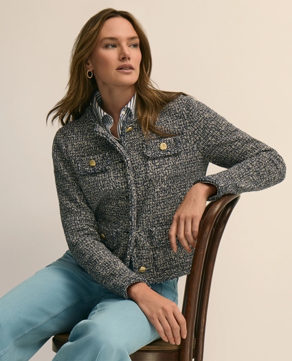 Cotton Blend Tweed Jacket, image 1