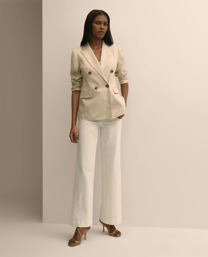 Linen Blend Double-Breasted Jacket, image 2