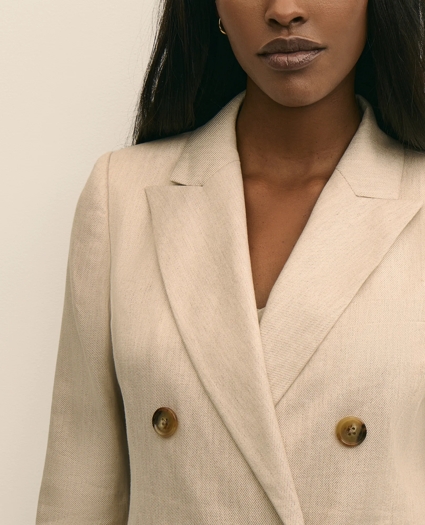 Linen Blend Double-Breasted Jacket, image 3