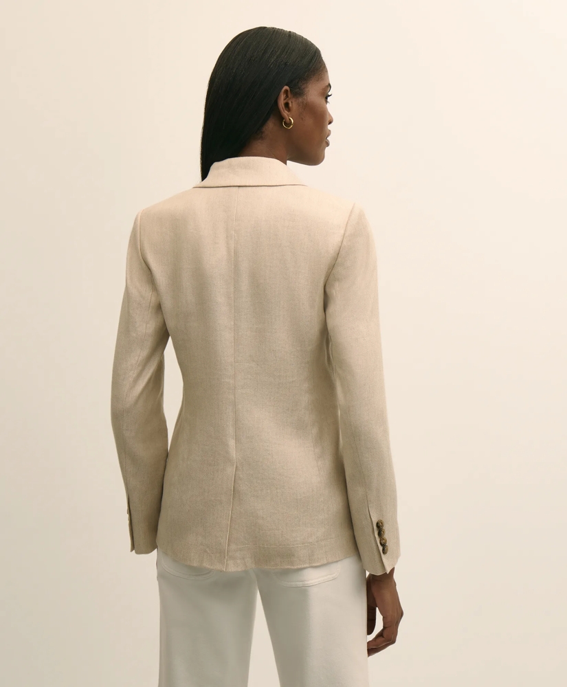 Linen Blend Double-Breasted Jacket, image 4