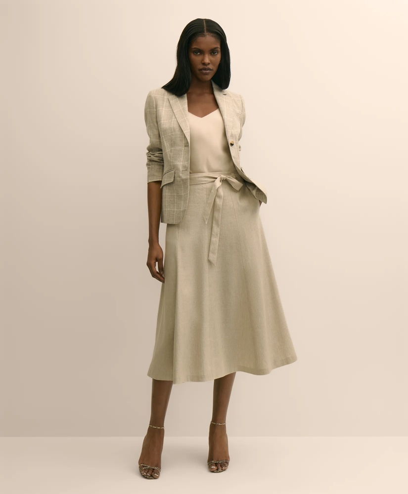 Linen-Wool Blend Windowpane Jacket, image 2