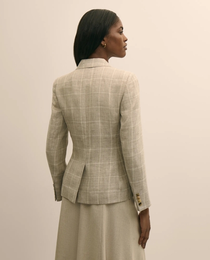 Linen-Wool Blend Windowpane Jacket, image 4