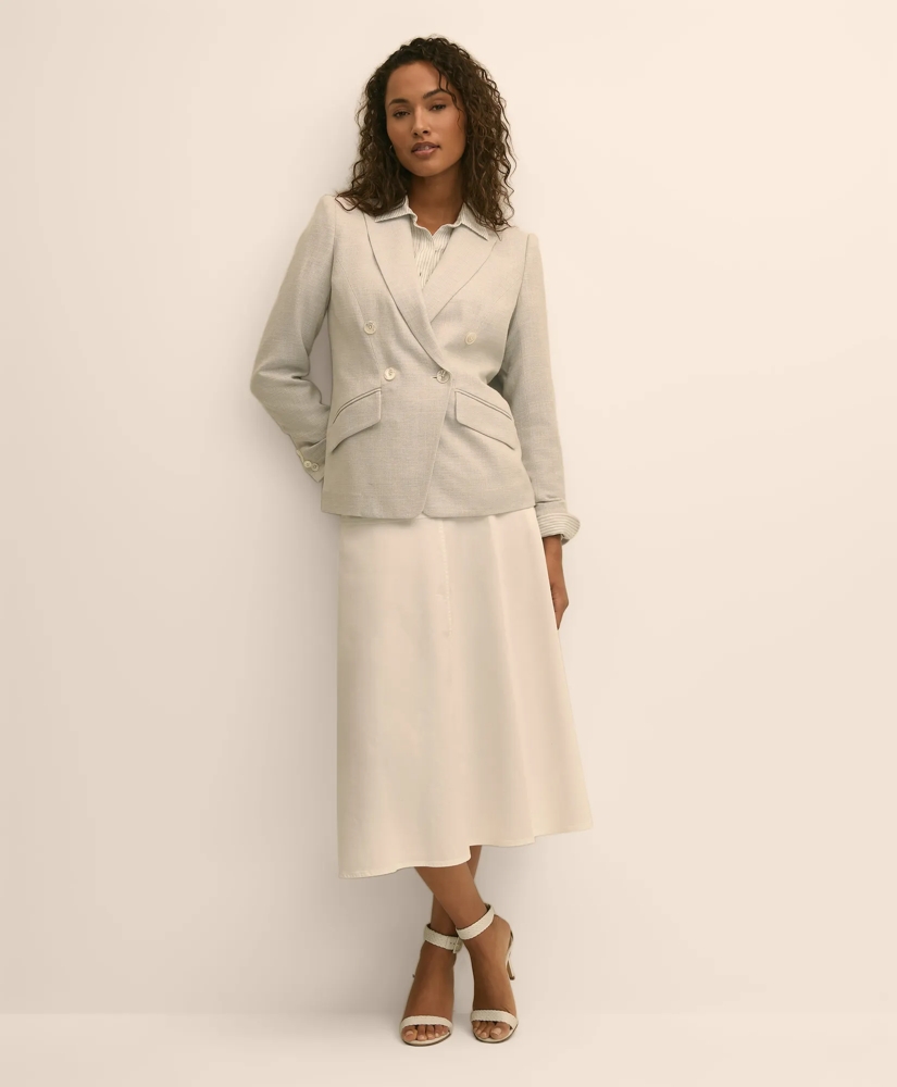 Viscose Melange Tweed Double-Breasted Jacket, image 2