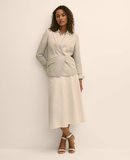 Viscose Melange Tweed Double-Breasted Jacket, image 2