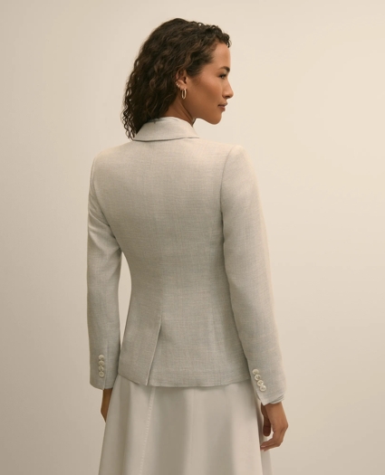 Viscose Melange Tweed Double-Breasted Jacket, image 4