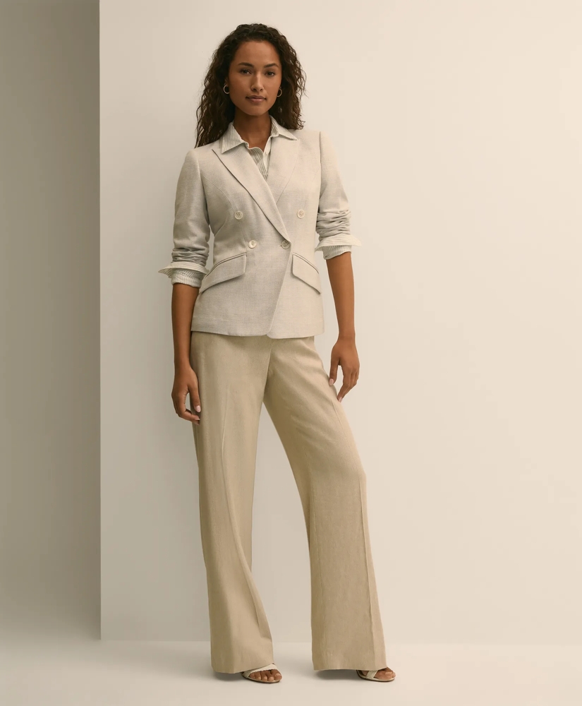 Viscose Melange Tweed Double-Breasted Jacket, image 5