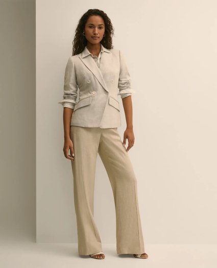 Viscose Melange Tweed Double-Breasted Jacket, image 5