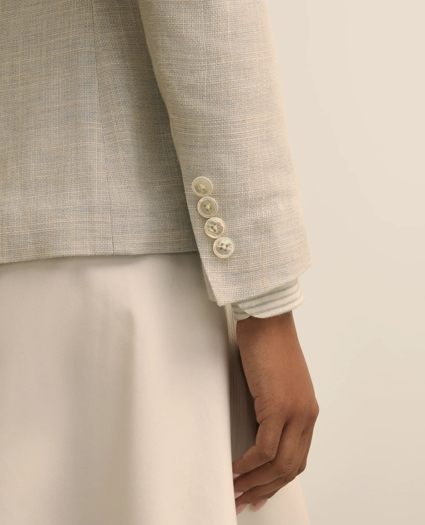 Viscose Melange Tweed Double-Breasted Jacket, image 6