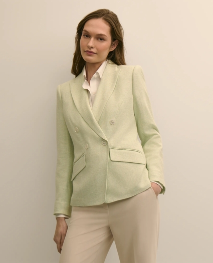 Viscose Melange Tweed Double-Breasted Jacket, image 1