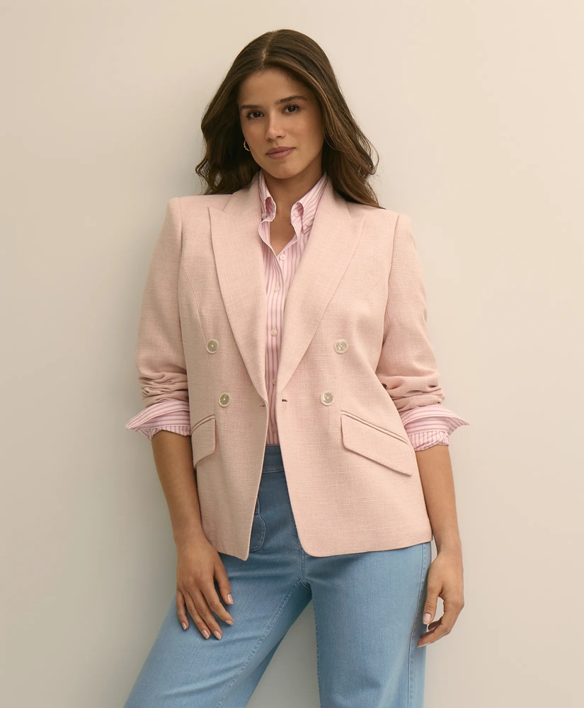 Viscose Melange Tweed Double-Breasted Jacket, image 2