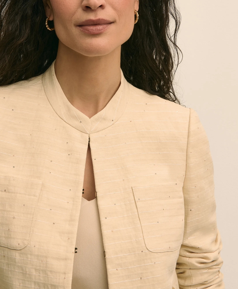 Linen-Cotton Blend Sequin Jacket, image 3