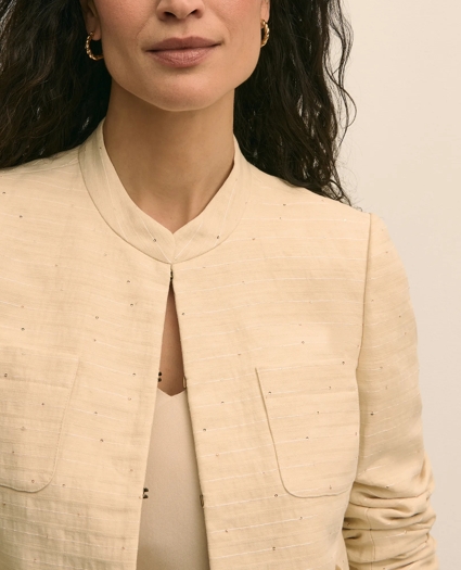 Linen-Cotton Blend Sequin Jacket, image 3