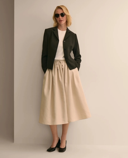 Three-Button Stretch Crepe Blazer, image 2