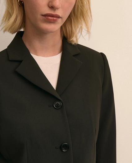Three-Button Stretch Crepe Blazer, image 3