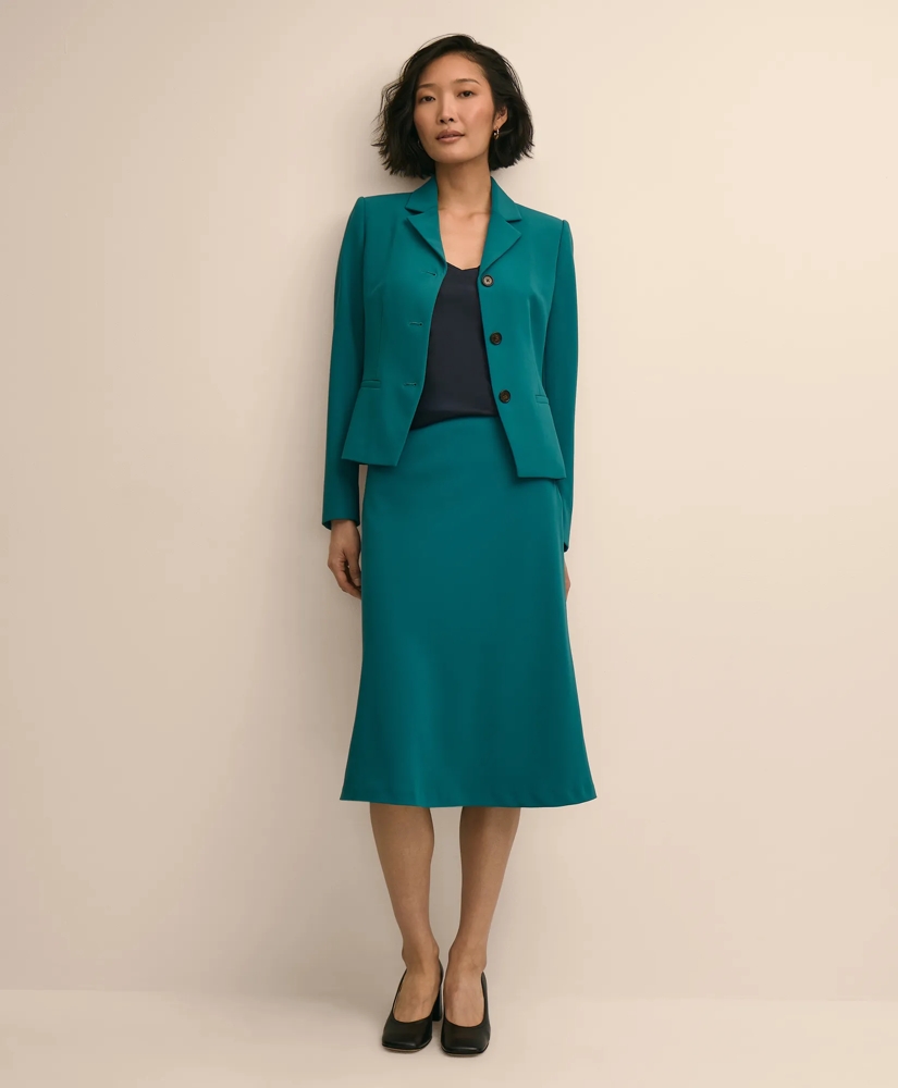 Three-Button Stretch Crepe Blazer, image 2