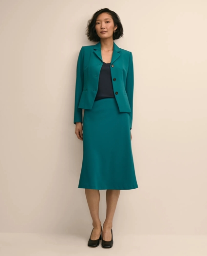 Three-Button Stretch Crepe Blazer, image 2