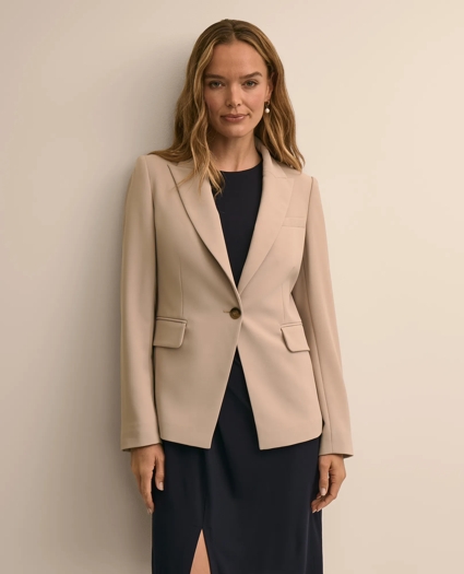 Fine Crepe Peak-Lapel Jacket, image 1