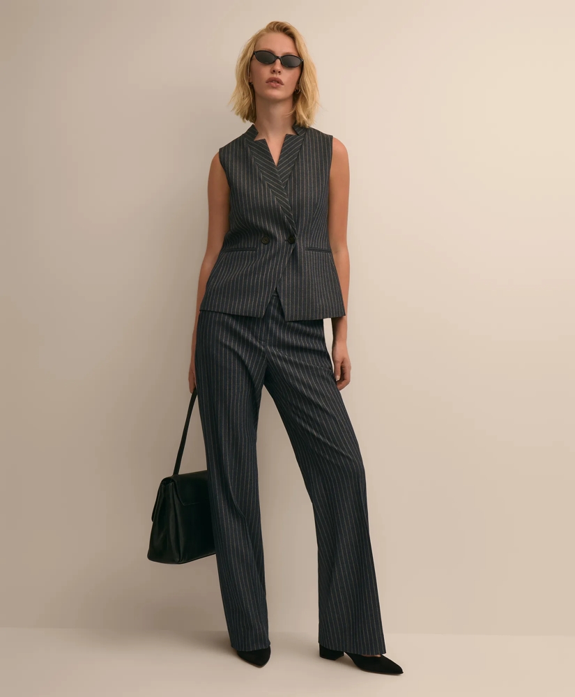 Viscose Blend Pinstripe Vest, image 2
