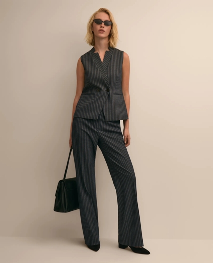 Viscose Blend Pinstripe Vest, image 2