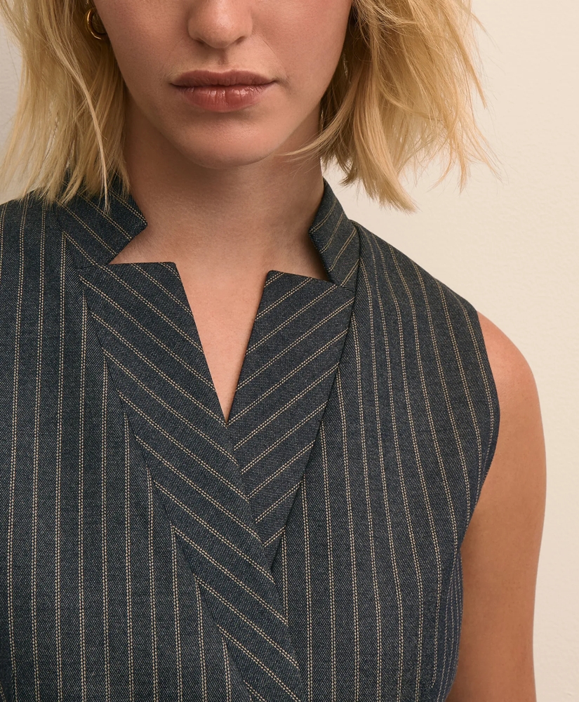 Viscose Blend Pinstripe Vest, image 3