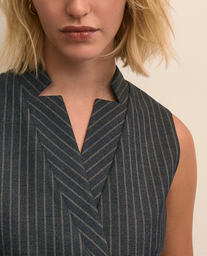Viscose Blend Pinstripe Vest, image 3