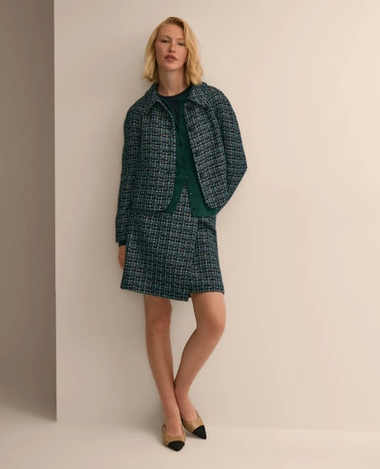 Boucle Plaid Cropped Jacket, image 2