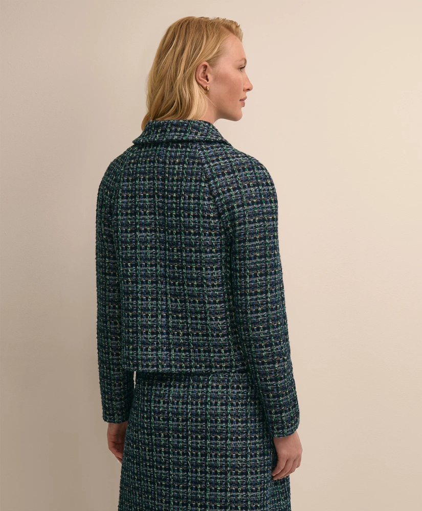 Boucle Plaid Cropped Jacket, image 4