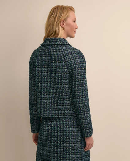 Boucle Plaid Cropped Jacket, image 4