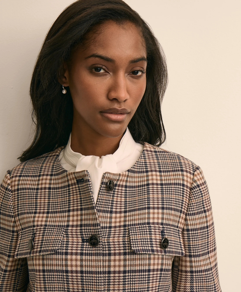 Cotton-Blend Plaid Jacket, image 3