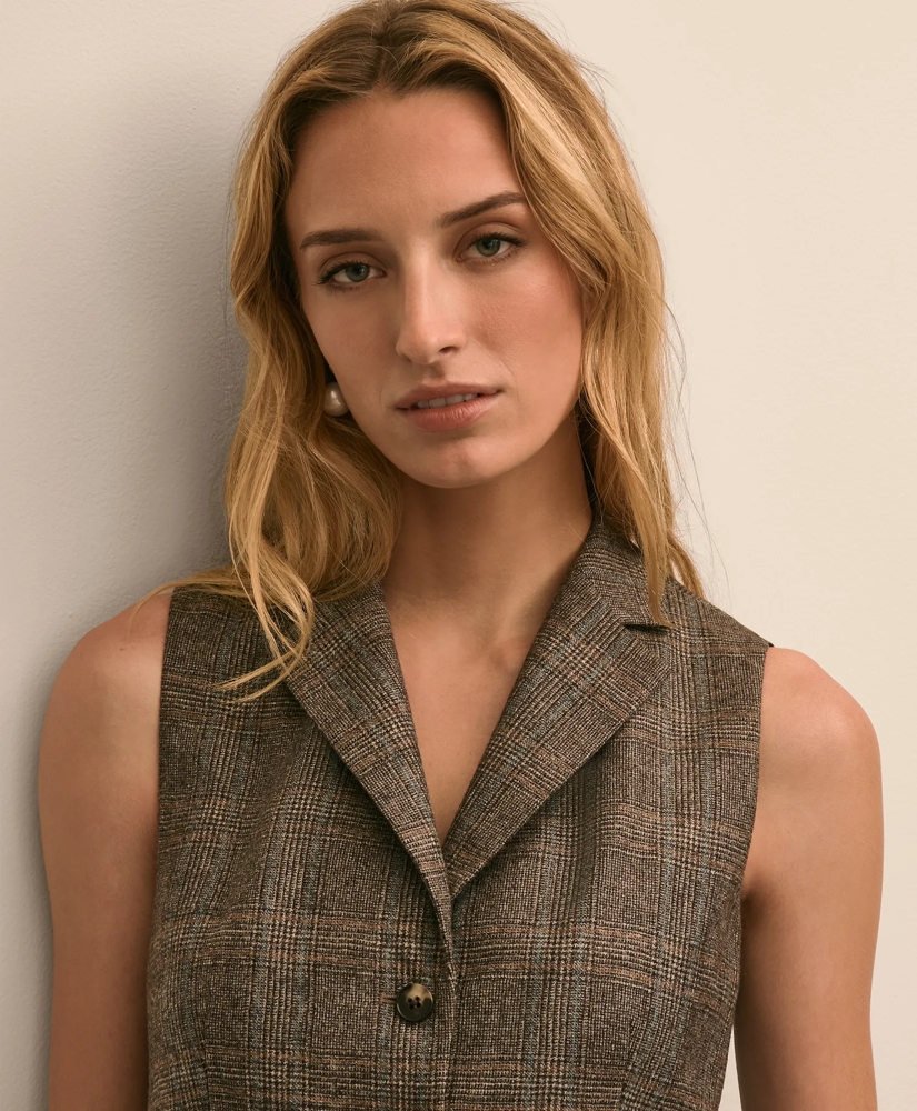 Wool Blend Plaid Vest, image 3