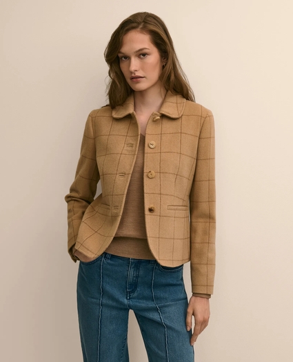 Camel Hair Windowpane Jacket, image 1