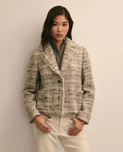 Cotton-Wool Blend Boucle Jacket, image 1