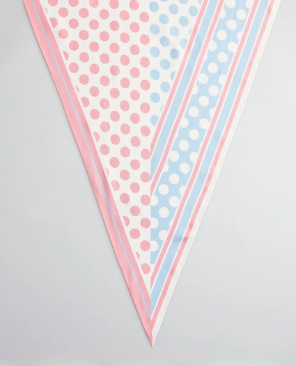 Polka-Dot-Print Silk Diamond Scarf, image 2